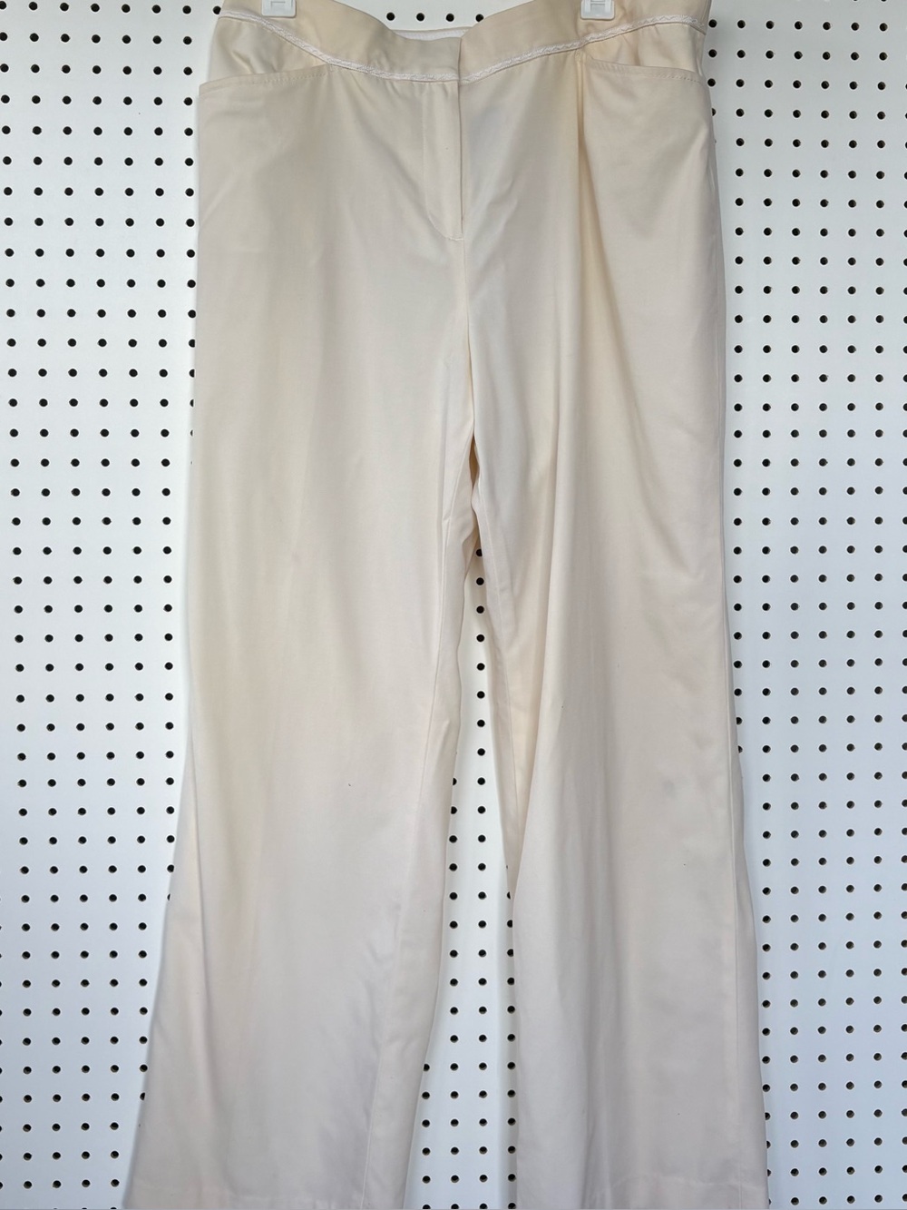 Liz Claiborne Audra Cream Wide-Leg Trousers Size 16